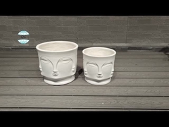 घर के बगीचे के लिए आकर्षक गोल फाइबर क्ले प्लांटर