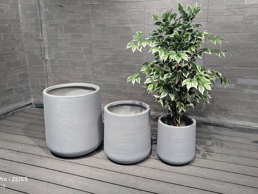 खरीदें जल निकासी के साथ टिकाऊ ब्लू फाइबर मिट्टी गोल फूल रोपण मशीन online manufacture