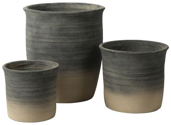 खरीदें बाहरी गोल सीमेंट प्लांटर पॉट्स जल निकासी छेद के साथ ठंढ प्रतिरोधी online manufacture