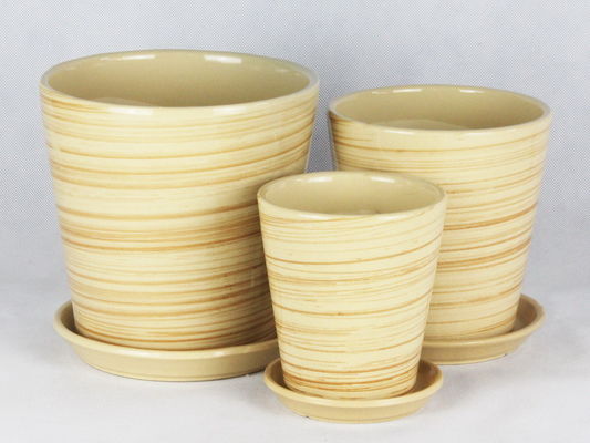 खरीदें एकल मात्रा हस्तनिर्मित सिरेमिक कंटेनर फूलों के लिए जल निकासी online manufacture